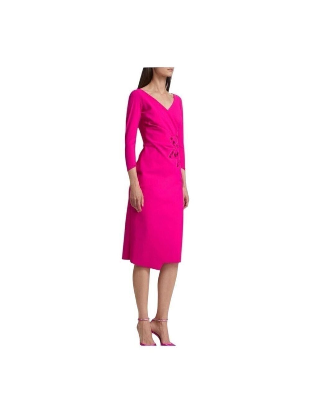 Chiara Boni La Petite Robe Pink Carera Sequin Midi Dress Size 18 - Picture 5 of 13